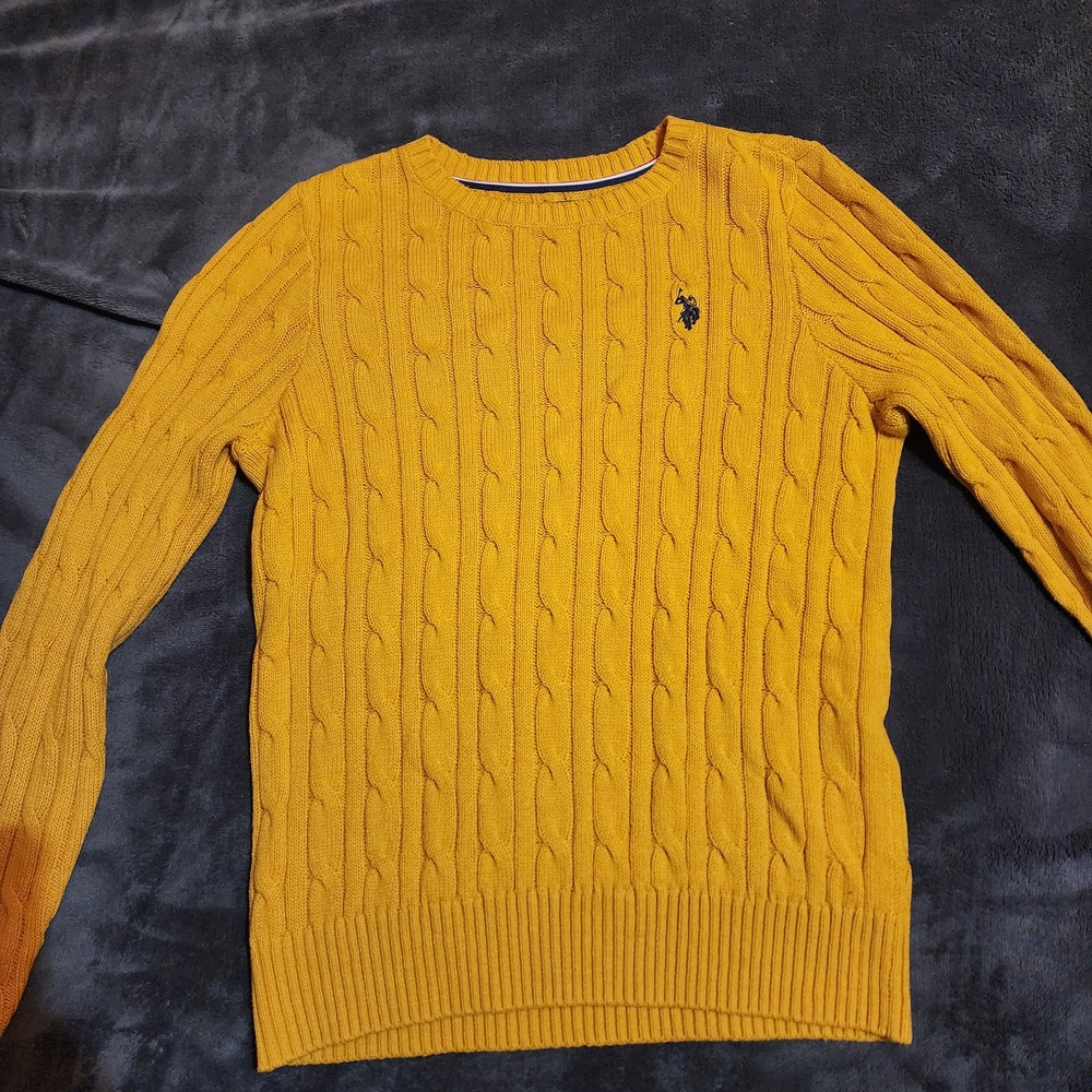 Women's Mustard Cable Knit Sweater